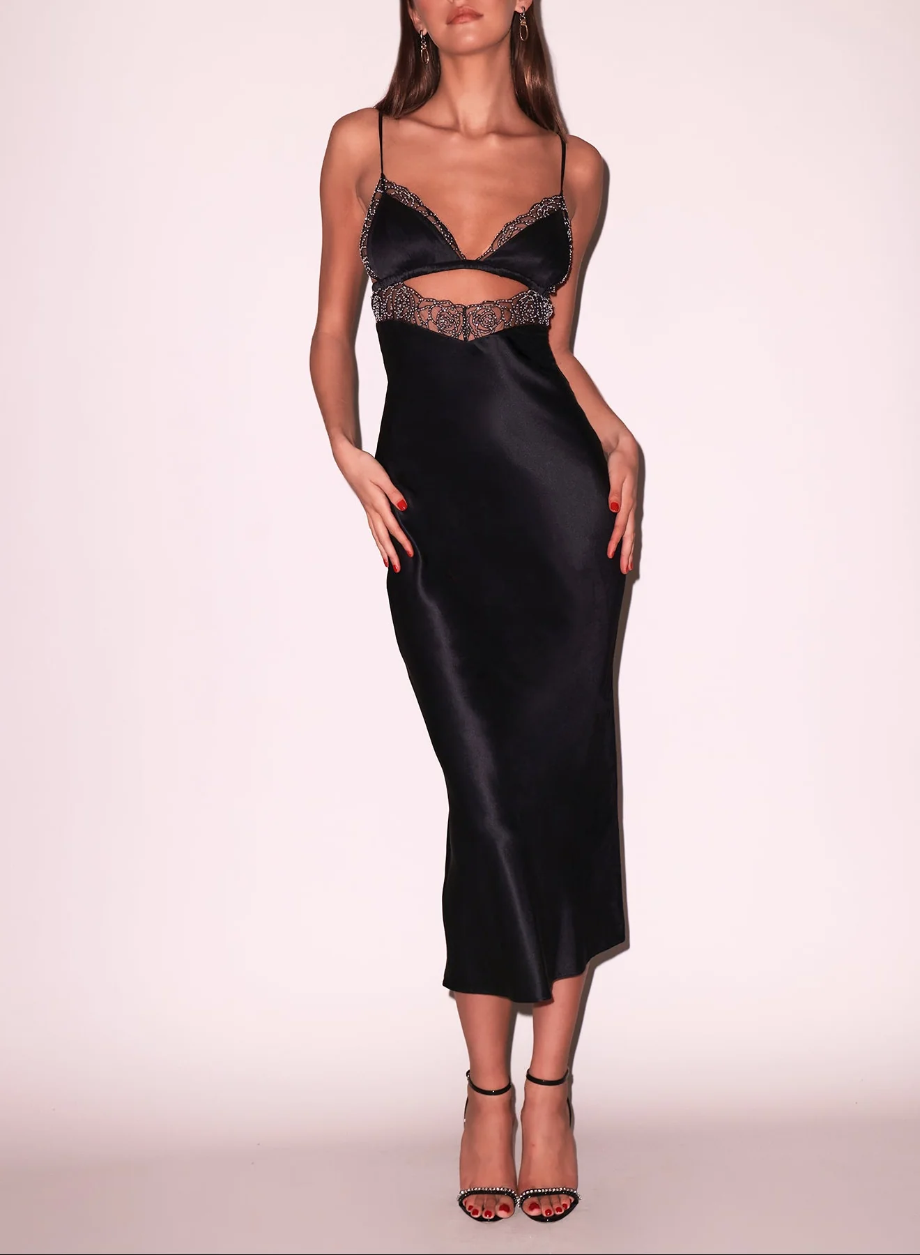 Beaded Rose Slip Dress - Image 2