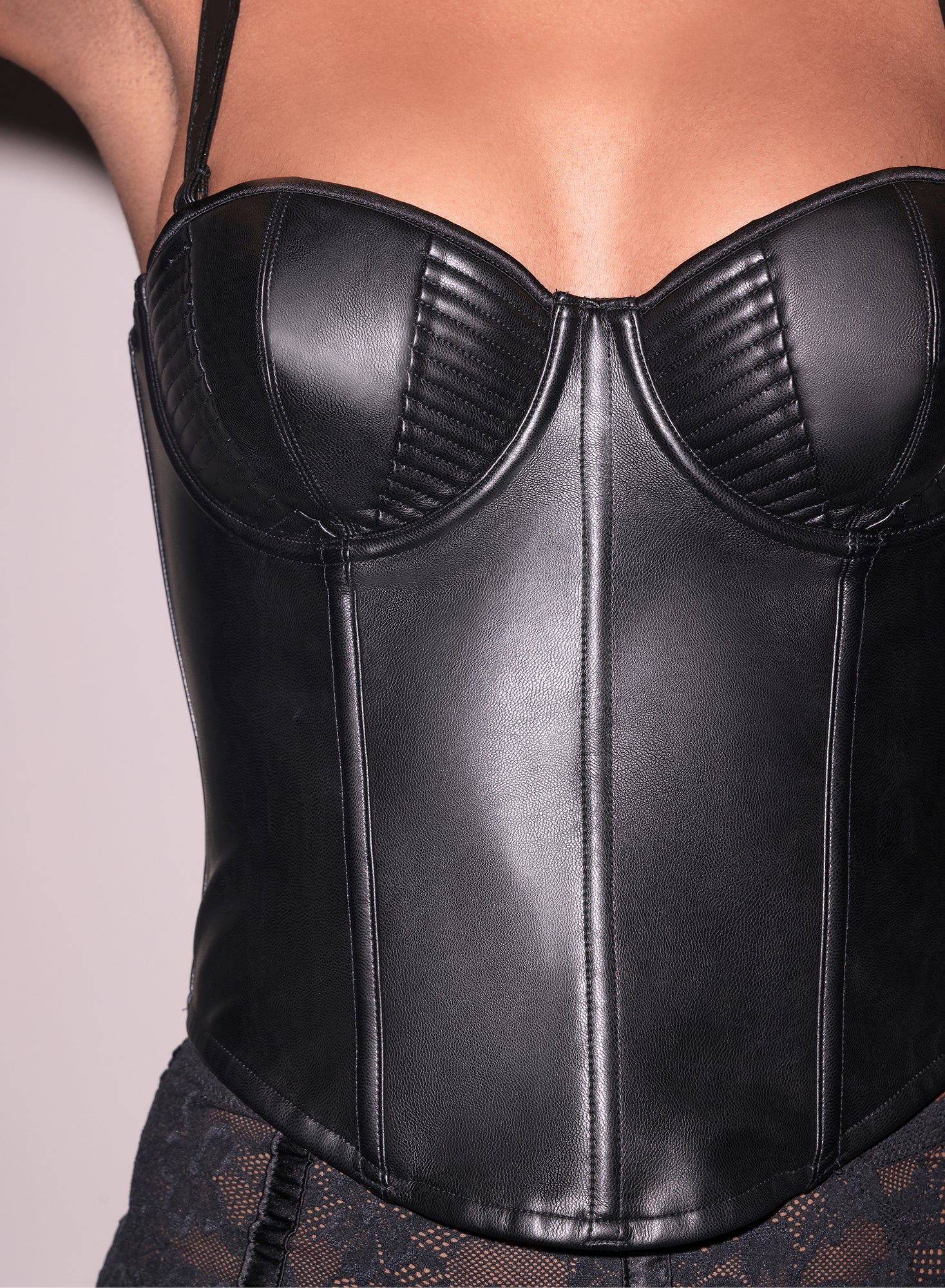 Vegan Leather Bustier Top - Image 2