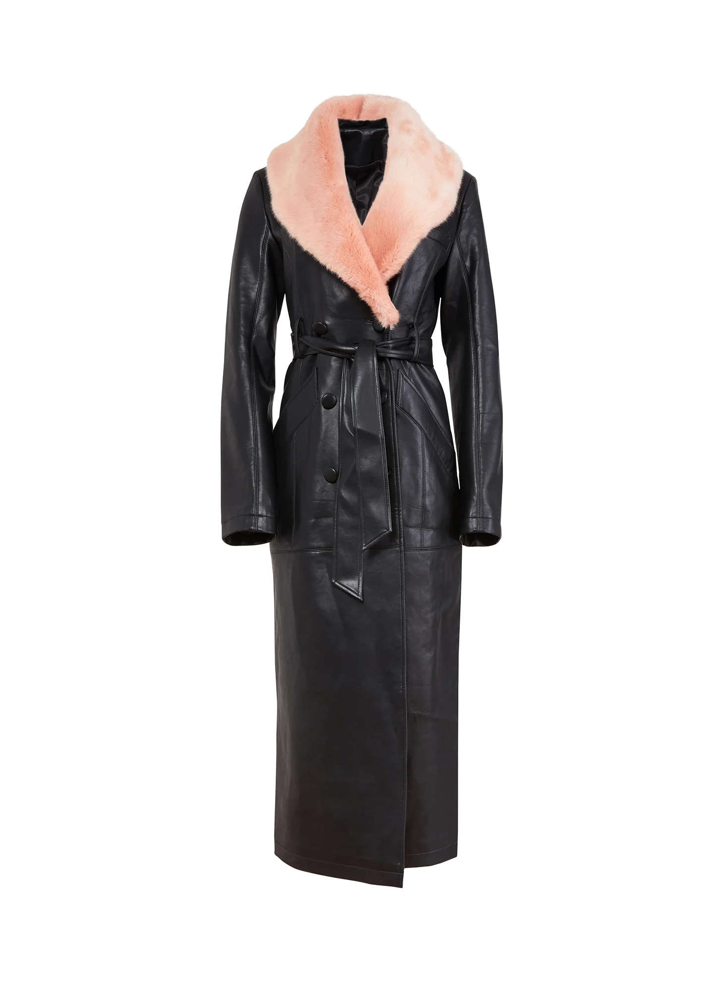 Vegan Leather & Fur Coat - Image 4